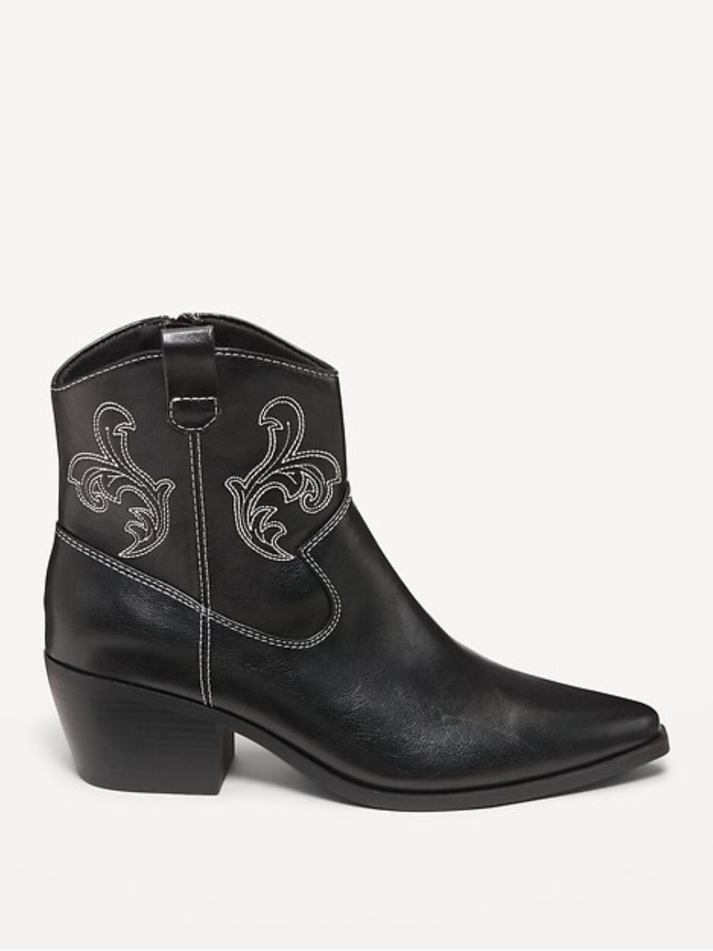 Old Navy Black Faux Leather Western Boot